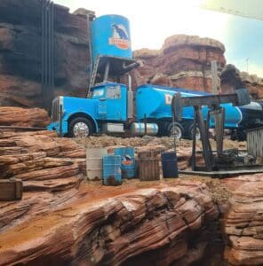 cars road trip dinoco truck at carstastrophe canyon