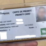 Disneyland Paris Orange Easy Access Green Priority Card Pass Holder & Lanyard 