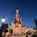 disneyland paris castle at night