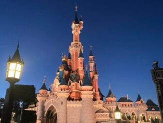 disneyland paris castle at night