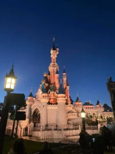 disneyland paris castle at night