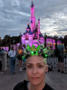 sleeping beauty castle night time