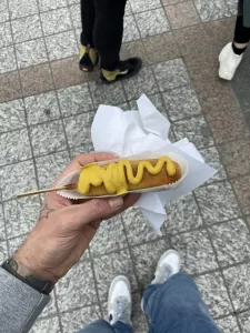 corn dog snack at disneyland paris