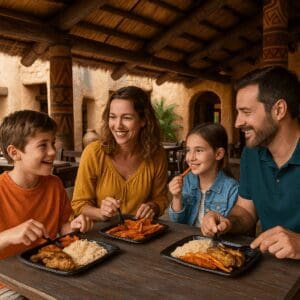 Guests enjoying African-inspired meals at Hakuna Matata Restaurant