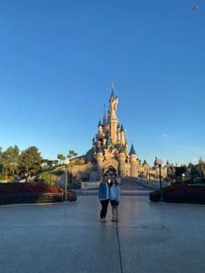 empty park in front of the castle