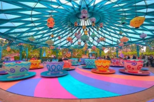 mad hatters tea cups is open for extra magic time at disneyland paris